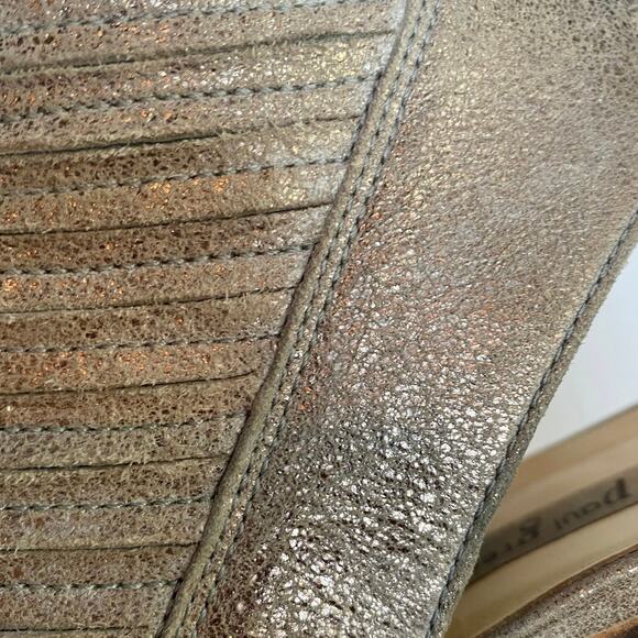 PAUL GREEN‎ Cayanne Peep Toe High Heel Booties SZ 9 US / 6.5 UK Metallic Leather - Picture 11 of 15